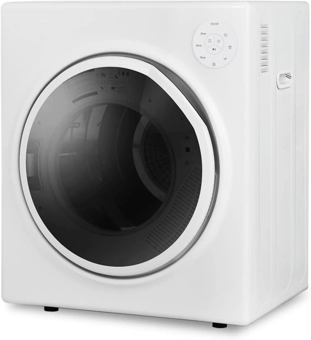 Muhub White Portable Dryer, 13lbs Portable Clothes Dryer with Stainless Steel Tub, 110V Power Compact Laundry Dryer