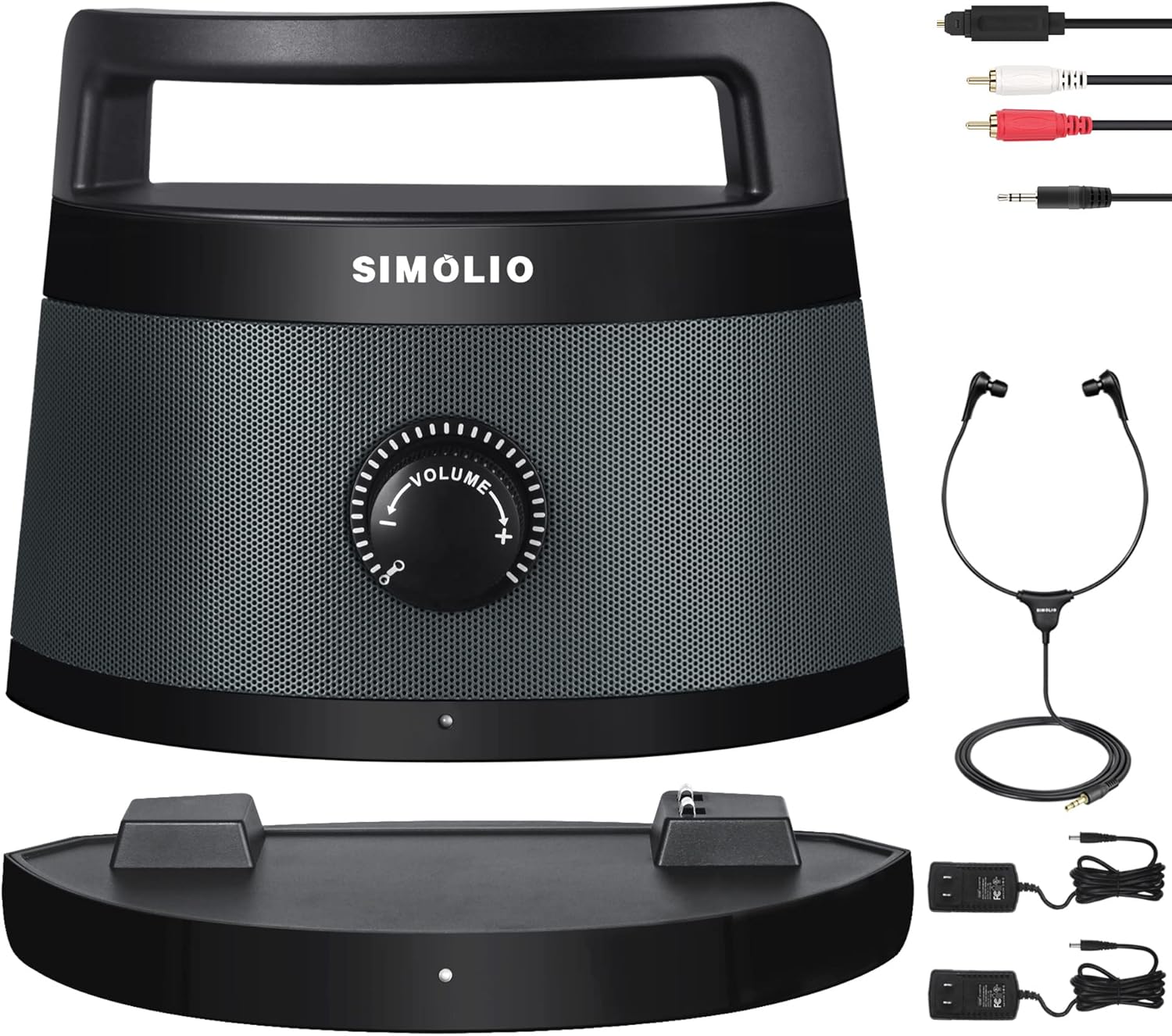SIMOLIO Clear Dialogue Wireless TV Speakers with Tone Adjustment, Portable Wireless Speakers for TV for Hard of Hearing, Seniors and Elderly