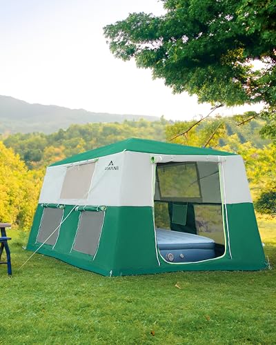 14.1'x6.5'x9' Inflatable Tents for Camping, Portable 6/8/10 Person Blow Up Air Tent