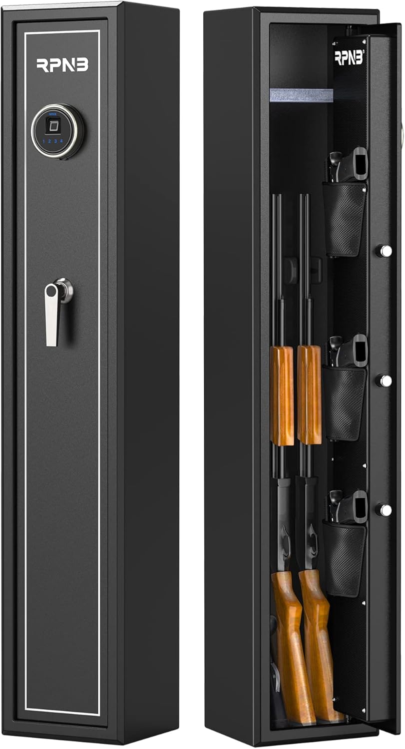 RPNB Large Biometric Rifle Safe, 3-Gun Electronic Gun Security Cabinet