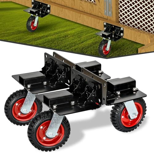 TOPOWN Chicken Tractor Mobility with Wheels Lift Kit Set of 4, Chicken Coop Wheel Kit Heavy Duty with Caster Wheels