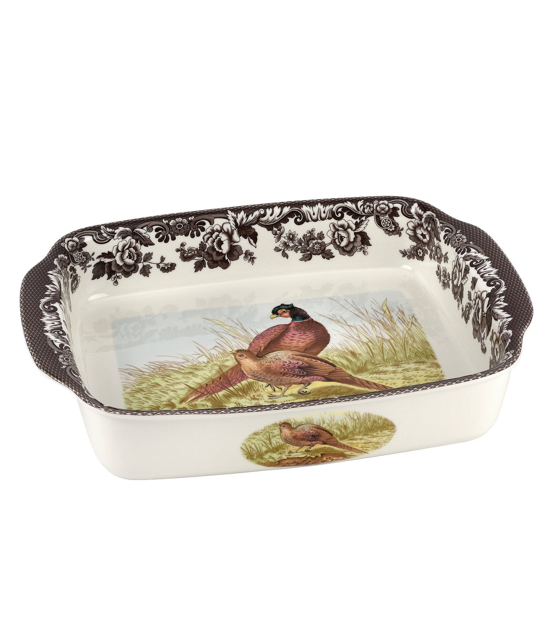 Spode Woodland Handled Lasagne Dish 15 inch (Pheasant)