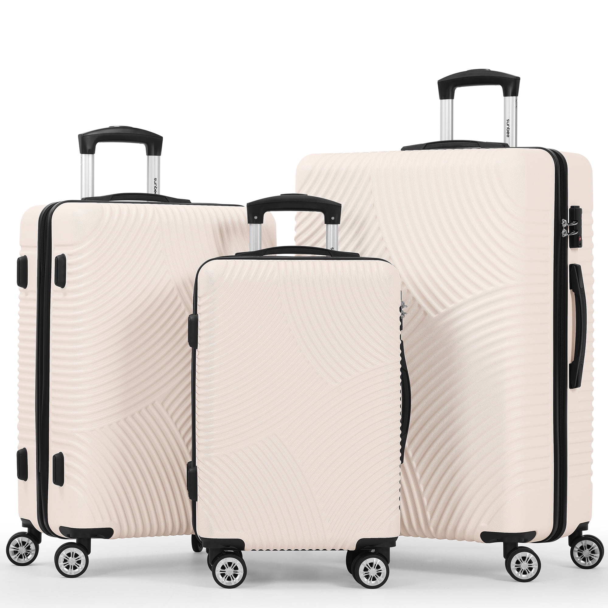 Sunbee Suitcase Set 3 Piece Luggage Set Carry On Hardside Luggage with TSA Lock Spinner Wheels