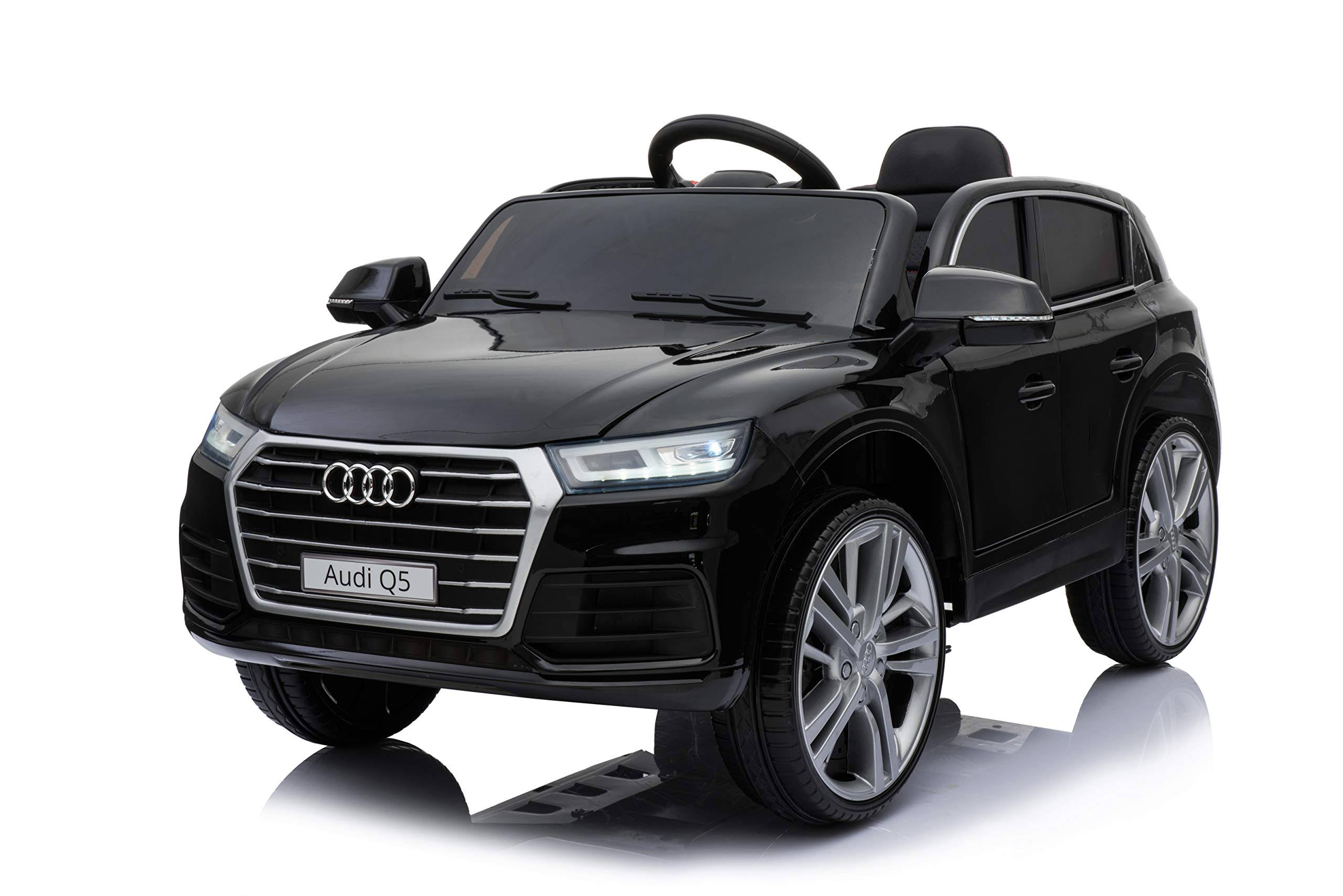 First Drive Audi Q5 Black 12V Kids Cars - Dual Motor Electric Power Ride on Car with Remote