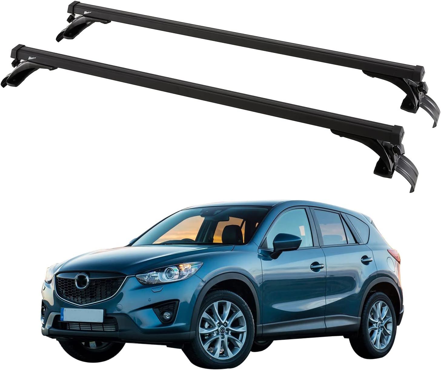 Universal Roof Rack Crossbars, 47"/51" Adjustable Aluminum Cross Bars Fit for Car Without Side Rails, 150LBS Capacity/1 Pair (Black, 47 Inches)