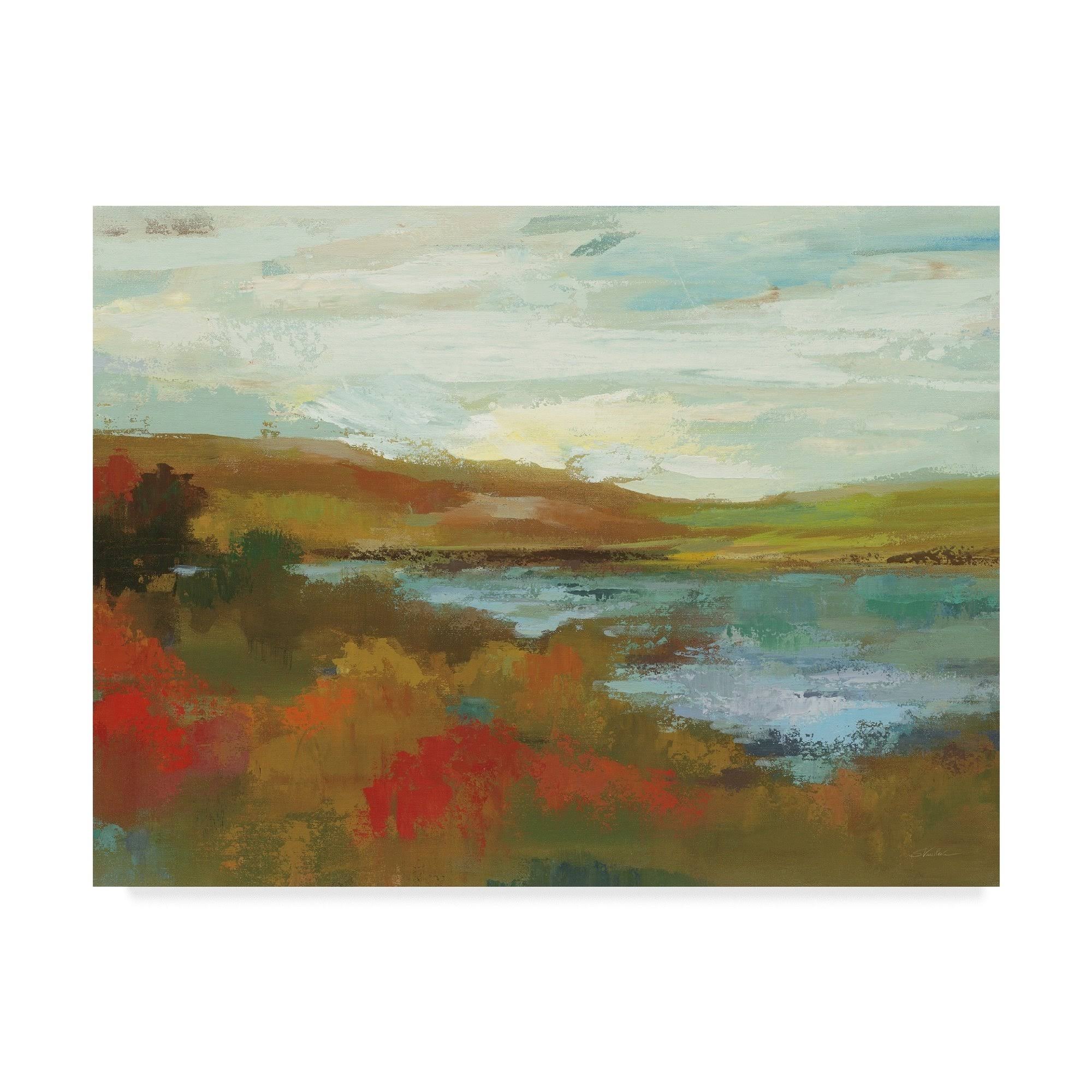 Trademark Fine Art landscapes Framed 18-in H x 24-in W Landscape Print on Canvas | WAP06814-C1824GG