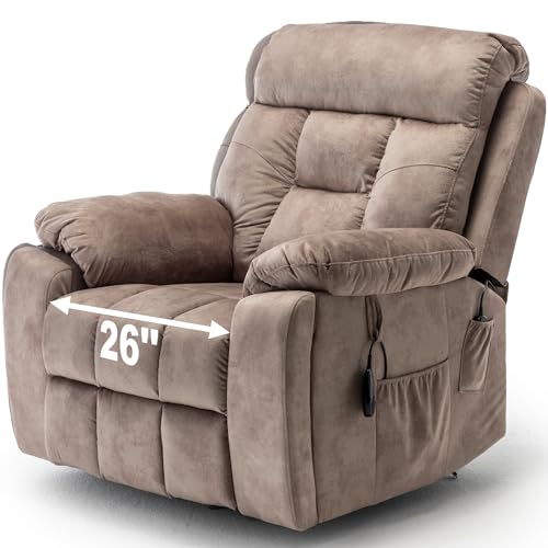 Power Lift Recliner Chair for Elderly, Lazy Boy Recliner Chair with Massage and Heating, 26in Extra Wide Recliner Seat with Cup Holder