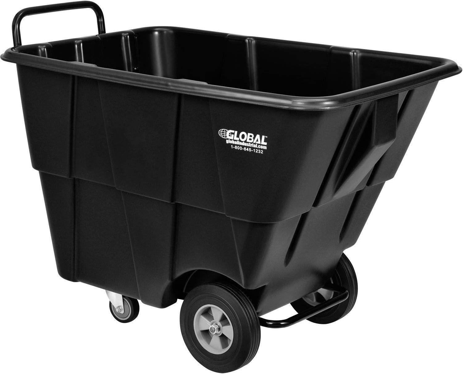Standard Duty Plastic Tilt Truck 1/2 Cubic Yard Capacity 850 Lb. Capacity, Gray