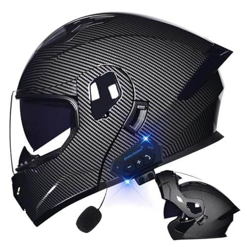 Bluetooth Modular Dual Visor Motorcycle Helmet FMVSS-218 DOT Approved Full Face Motocross Motorbike Helmet Adults Men Women Summer Lightweight Cool