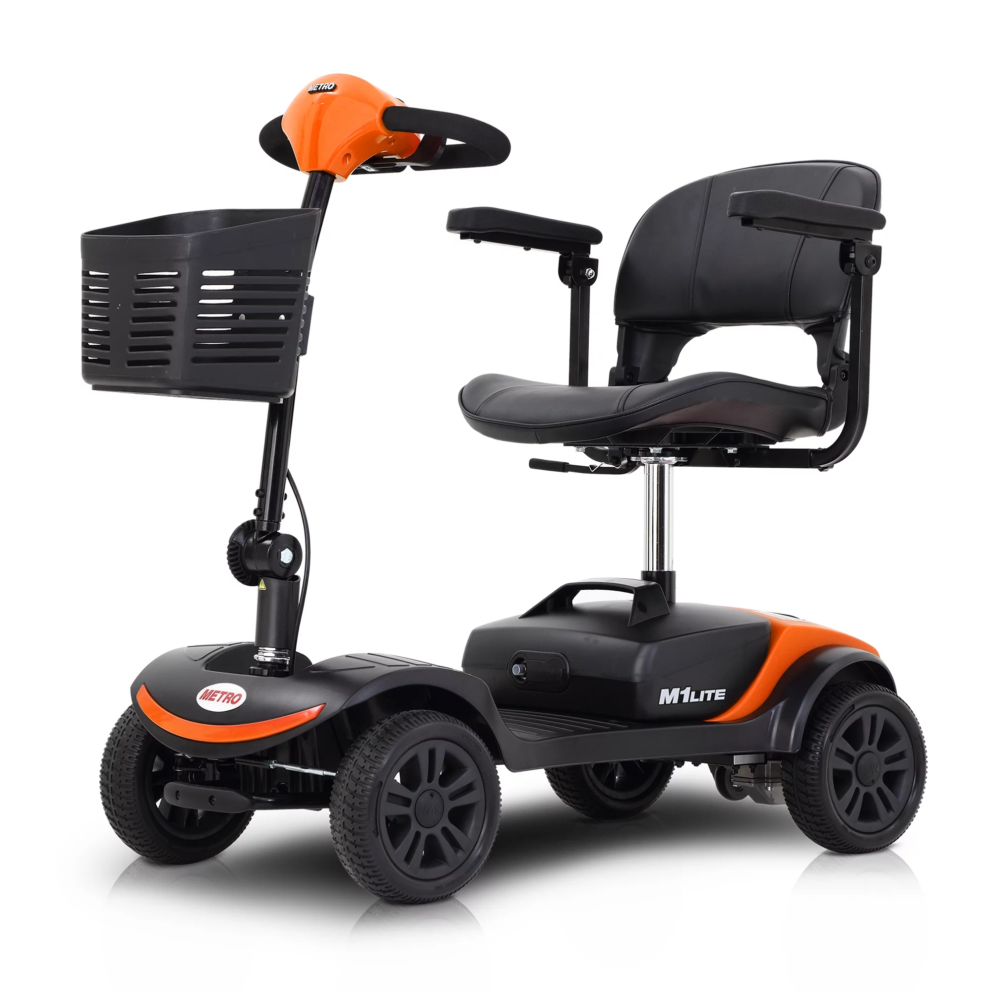 Segmart Mobility Scooter for Seniors, 4 Wheel Compact Travel Electric Scooter with Battery & Basket, 265lbs, Orange (Basic) - Curated Treasures Market