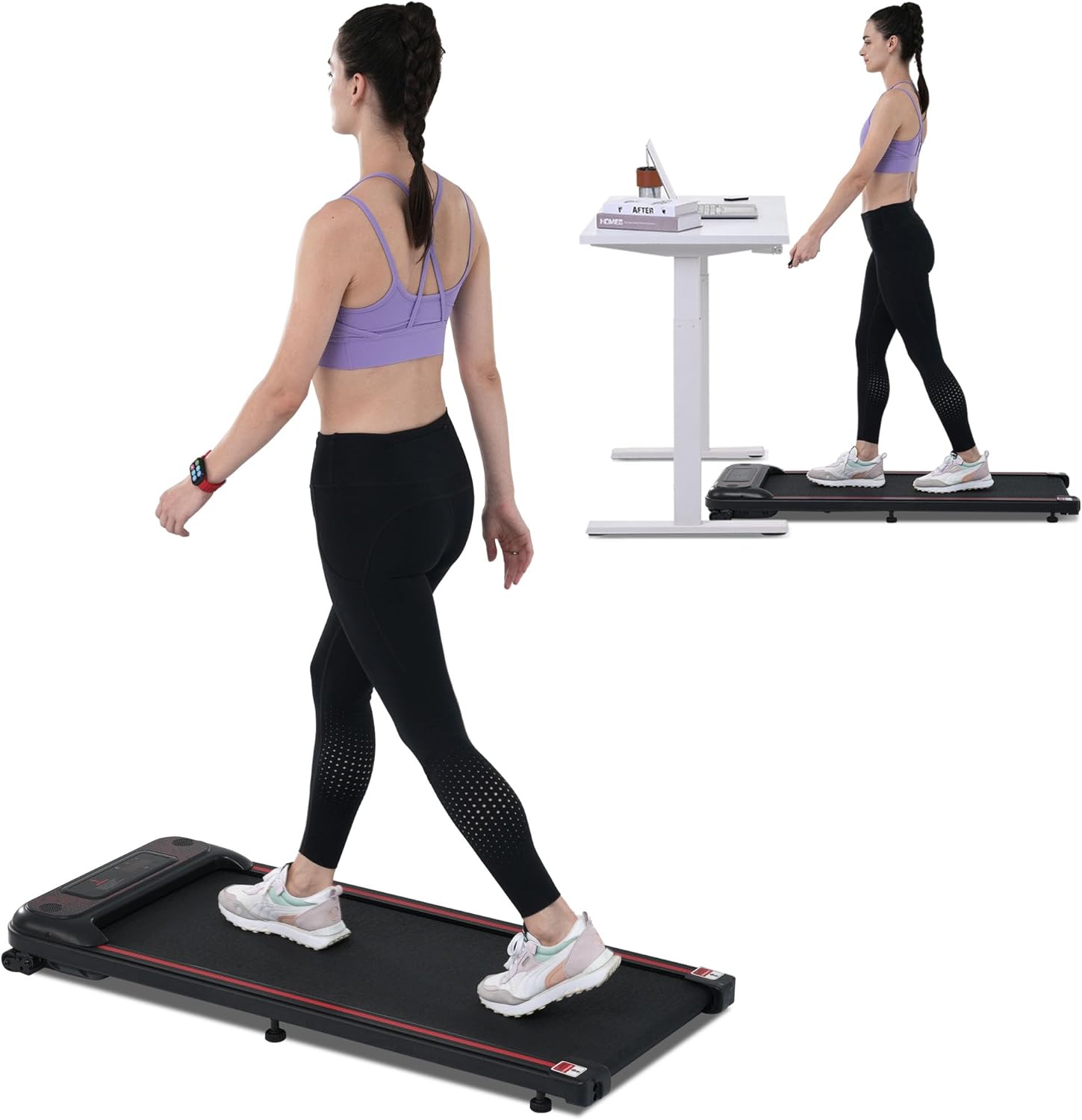 Walking Pad, 2-in-1 2.5HP Treadmill Under Desk Space-Saver for Home & Office, Powerful yet Quiet with Bluetooth Speaker & LED Display
