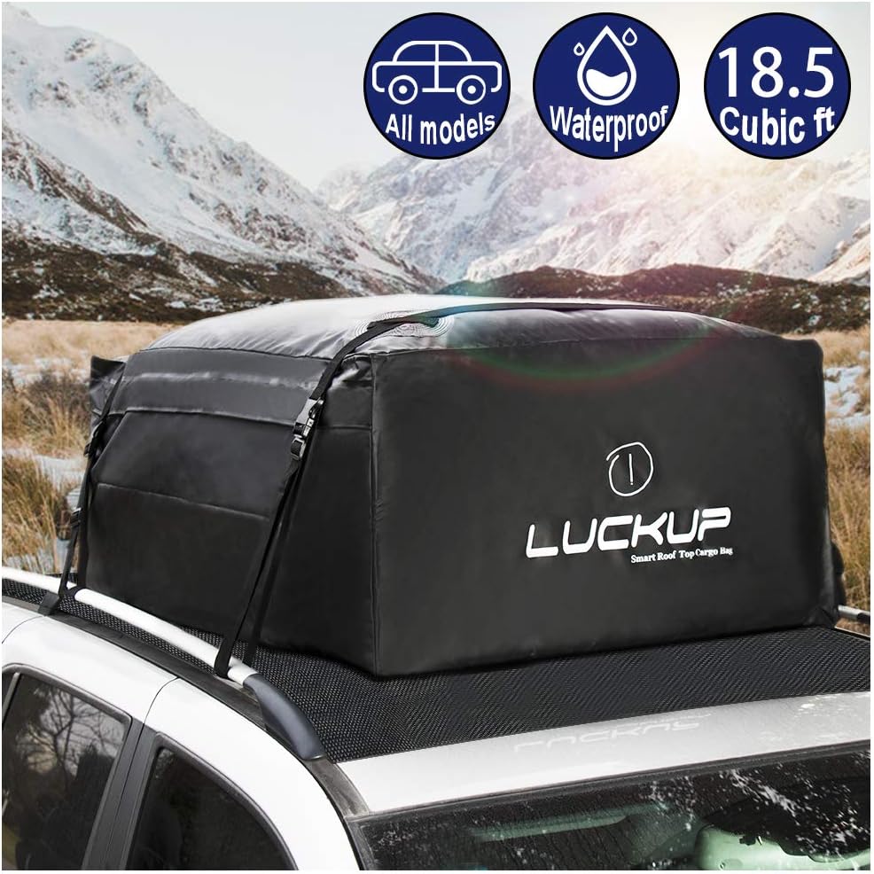 LUCKUP Roof Rack Car Cargo Carrier Bag Rooftop Box Waterproof &Durable with Anti-Slip Mat Heavy Duty Wide Straps and Buckles