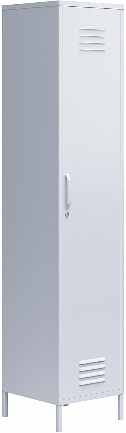 Novogratz Cache 1-Door Tall Single Metal Locker Style Storage Cabinet, Powder Blue