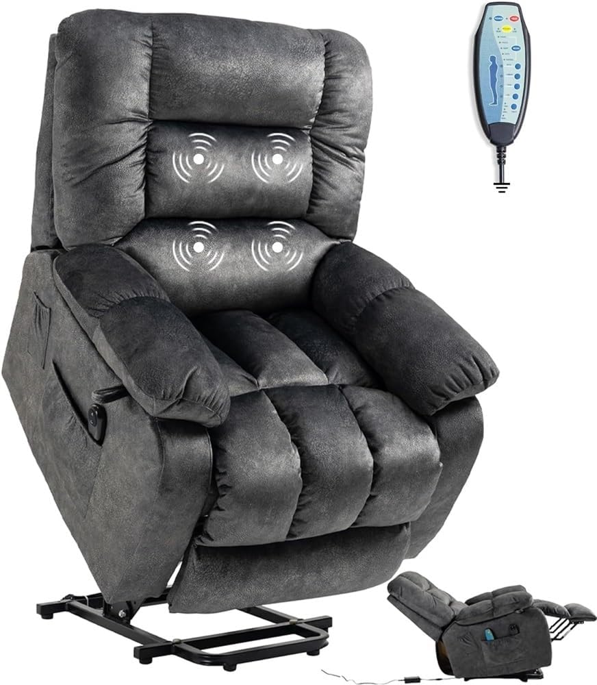 Large Fabric Power Lift Chairs Recliner for Elderly Oversized Dual Motor Lift Recliner, Electric Recliner Chair with Infinity Position