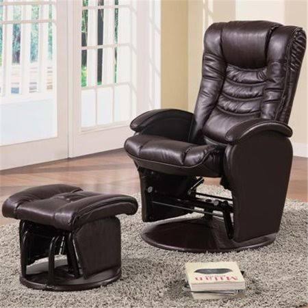 Coaster 600165 Recliners with Ottomans Casual Glider Recliner Chair with Matching Ottoman - Brown, Size: 19