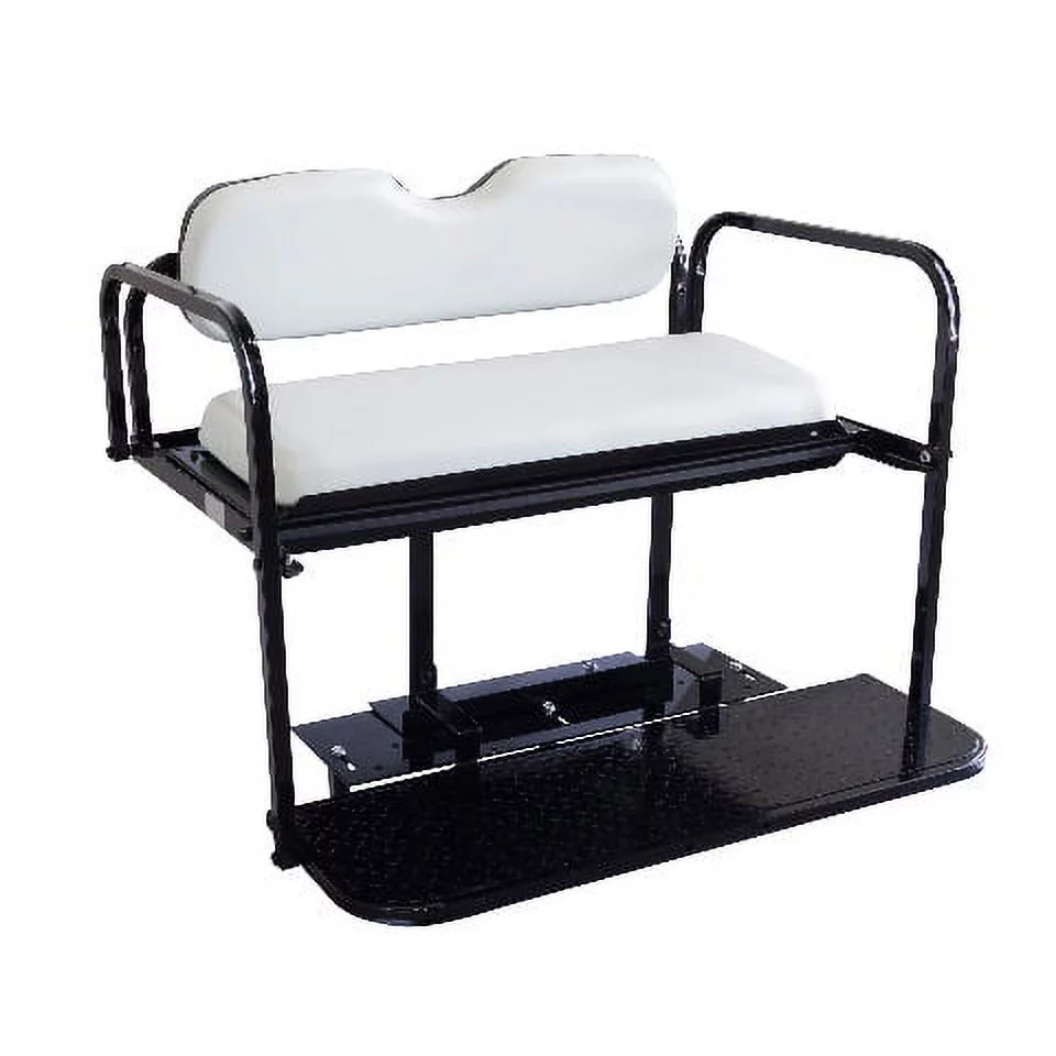 GTW Flip Folding Rear Back Seat Kit for Club Car Precedent Golf Cart |White Cushions|2004 -up - Curated Treasures Market
