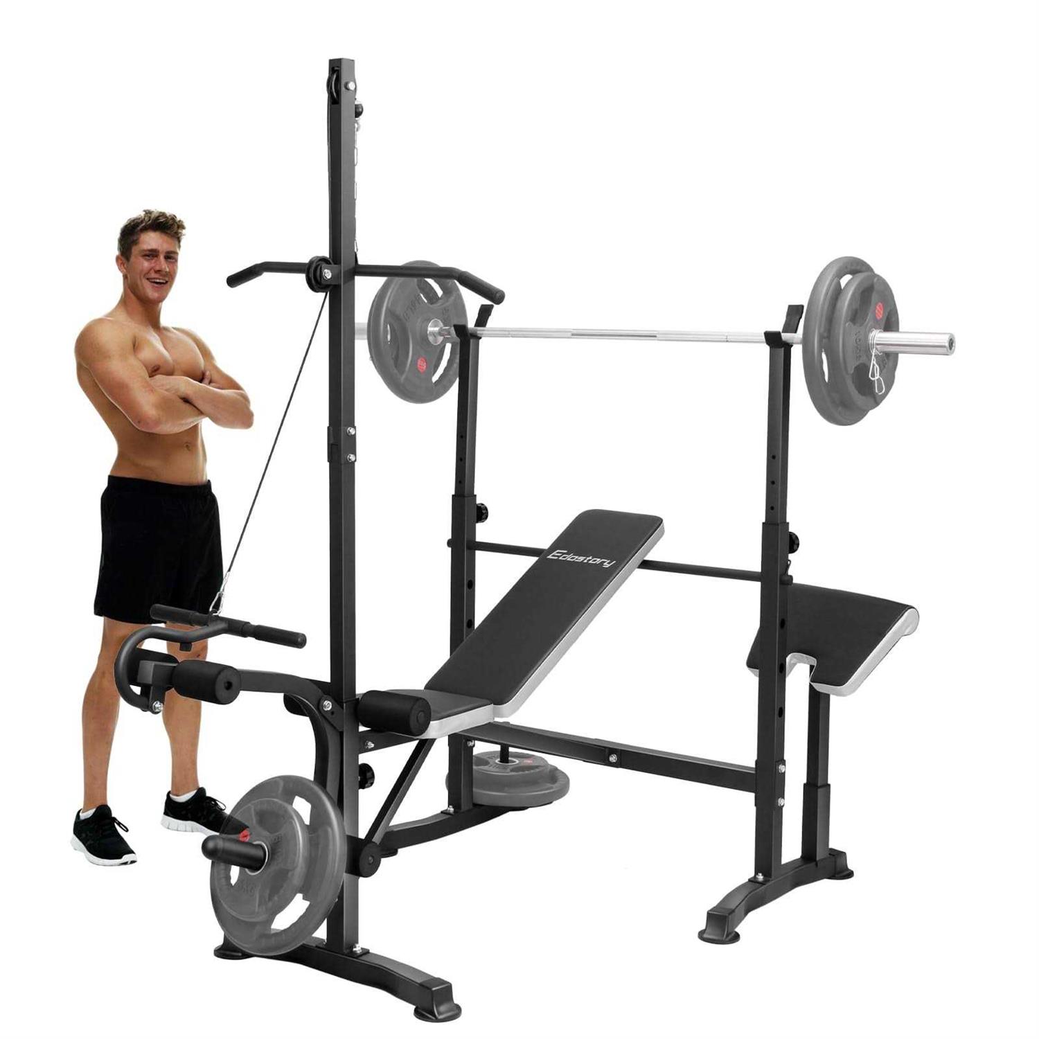 Edostory Olympic adjustable Weight Bench Set Workout Equipment for Home Workouts - Sports Supplies Online Store