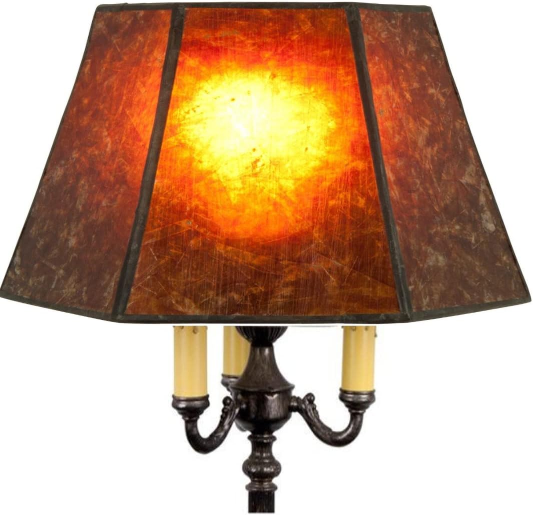 Amber Mica 18 Inch Hex Floor Lampshade 12x18x11