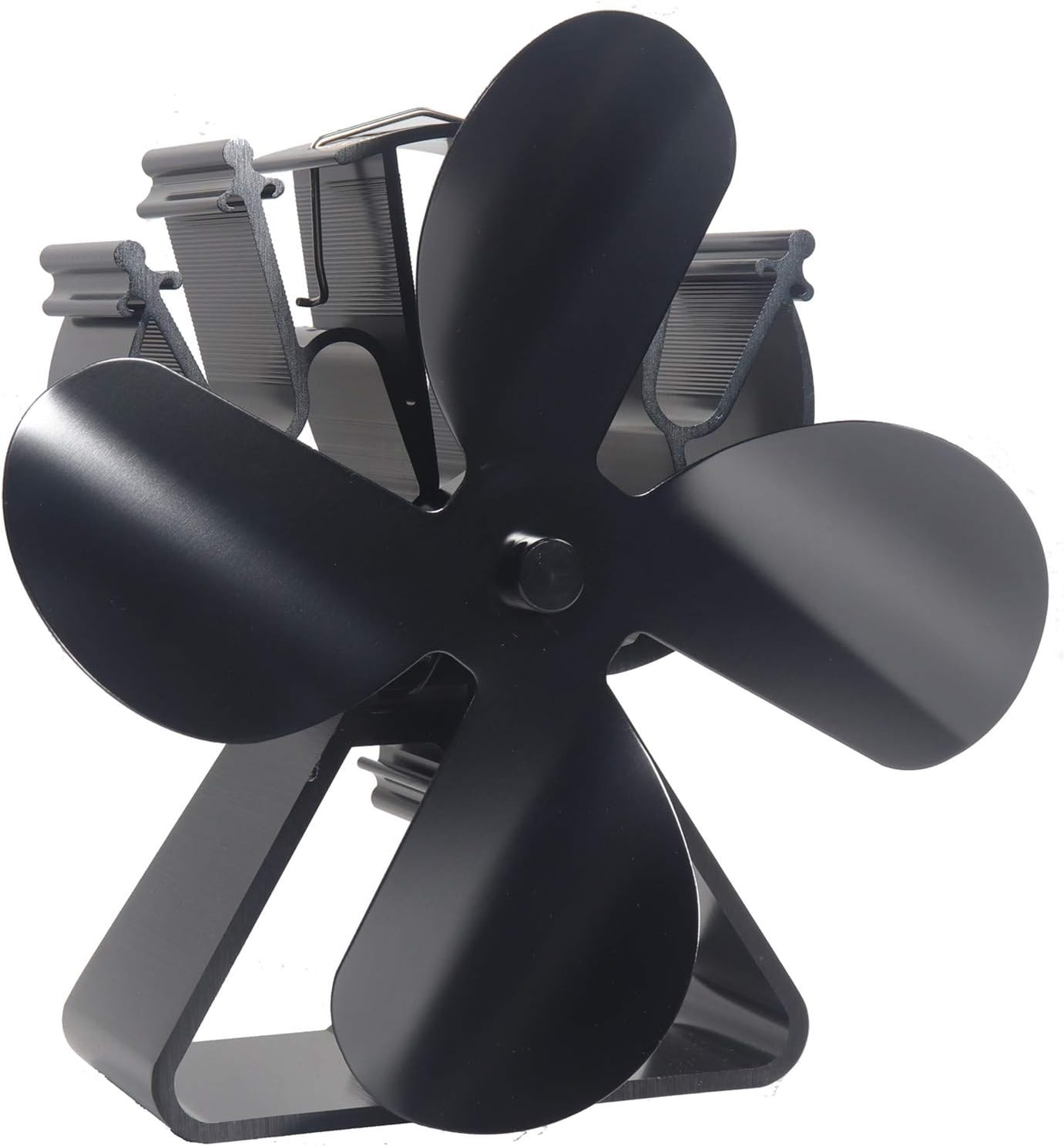VODA Stove Fan Newly Upgraded 4 Blades Heat Powered Stove Eco Fans for Wood Log Burner Fireplace Larger Air Flow About 240CFM Pack of 2