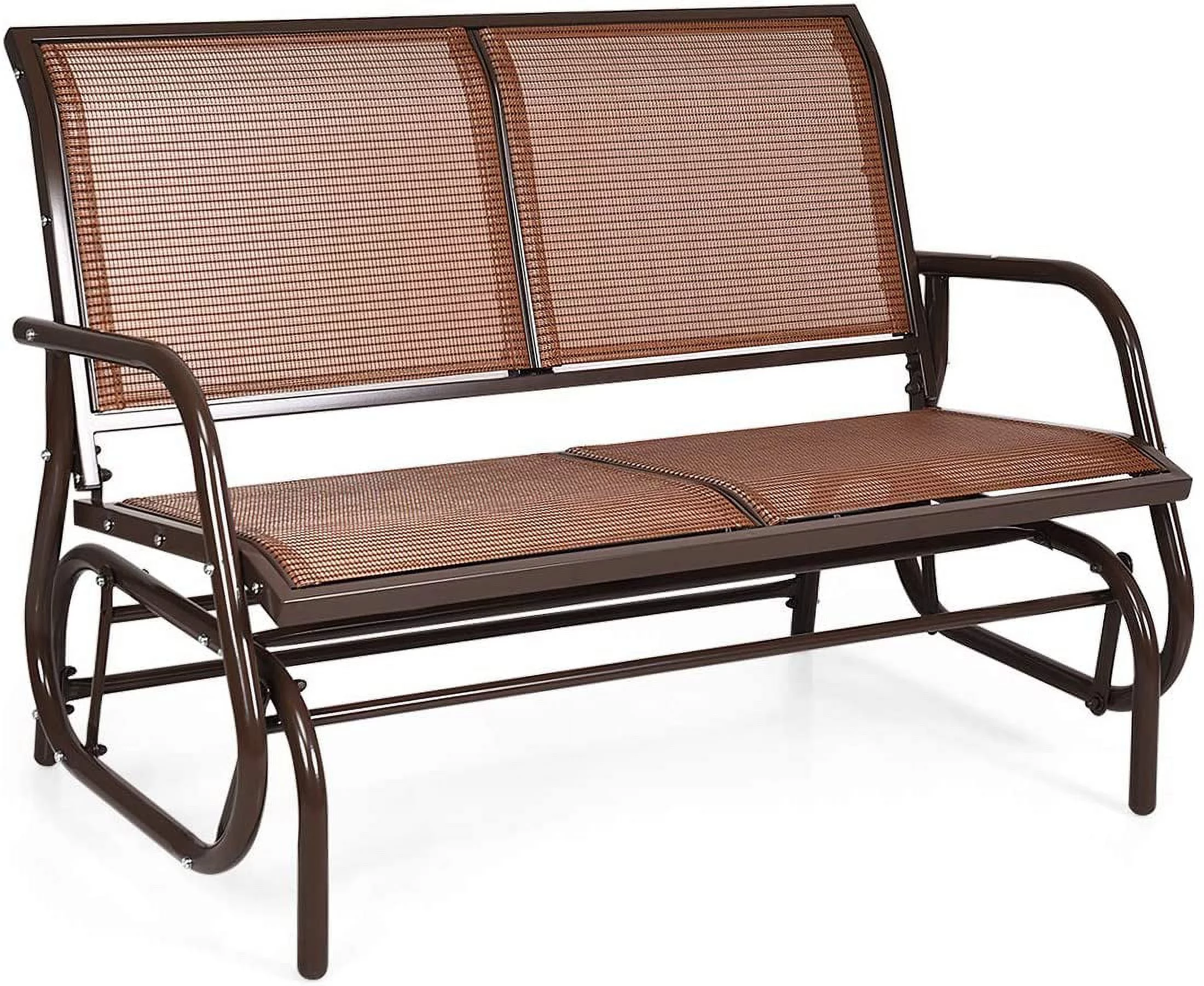 Swing Glider Chair 48 Inch with Spacious Space, 2 People Swing Lounge Glider Chair Cozy Patio Bench Outdoor & Indoor for Patio, Backyard, Poolside