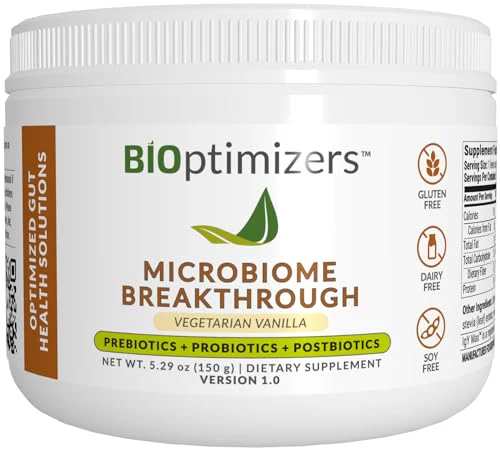 Microbiome Breakthrough Repair Powder - Vegetarian Vanilla - Contains Probiotics for Men and Women - Gas & Bloating Relief - GI Revive
