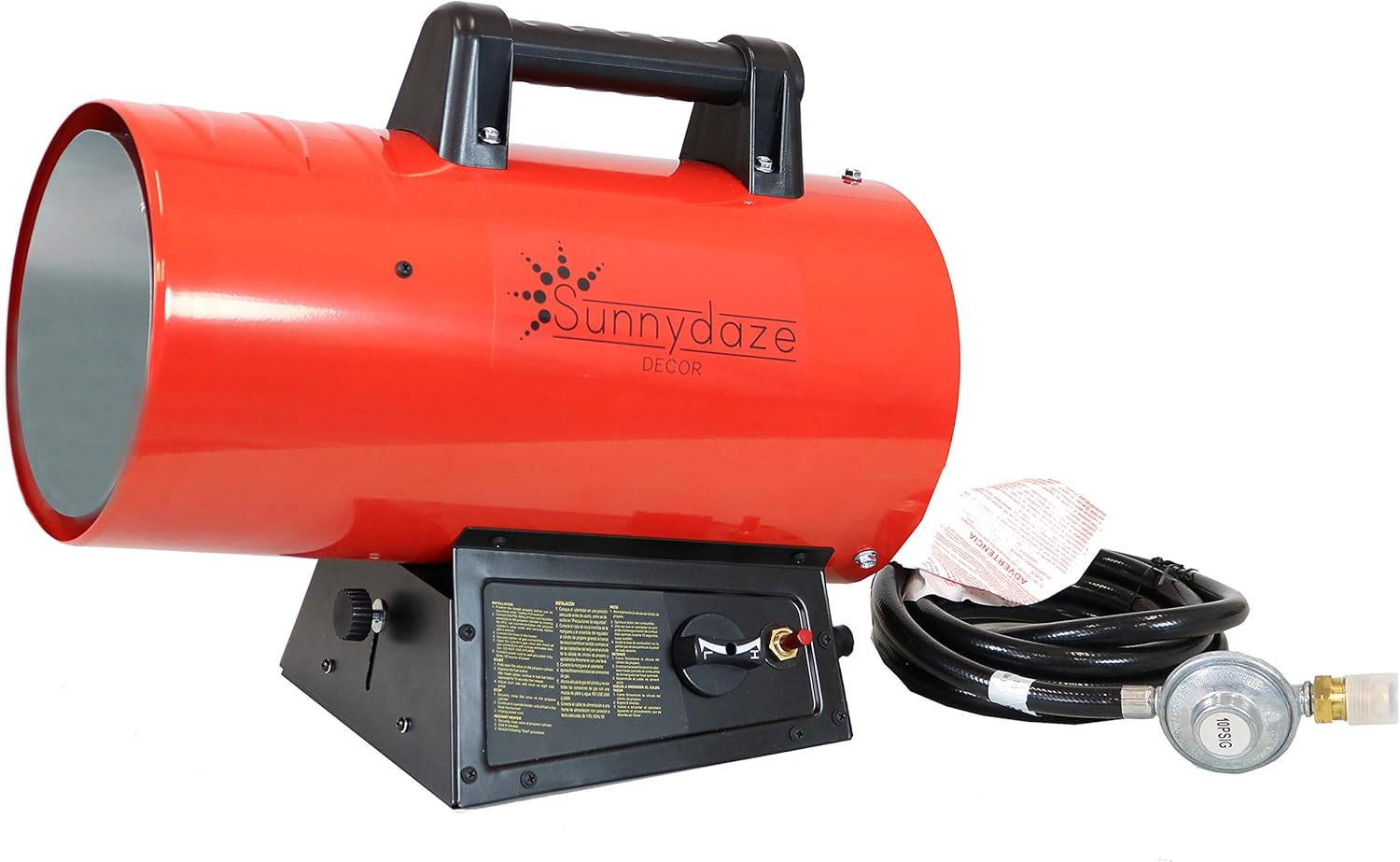 Sunnydaze 60,000 BTU Forced Air Propane Heater - Portable Heat for Construction Sites - Auto-Shutoff for Overheating Protection
