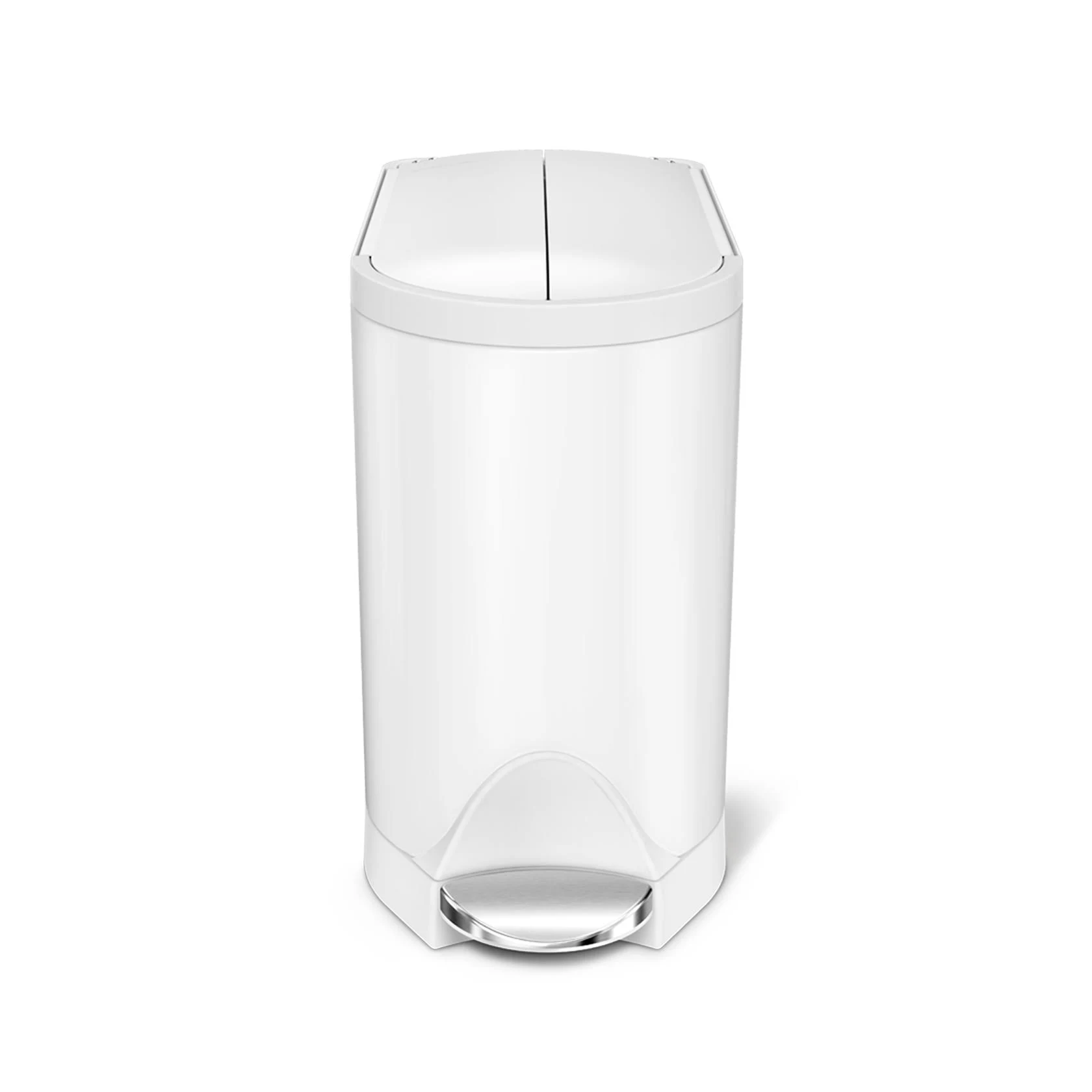 simplehuman 10L Butterfly Steel Step Trash Can White