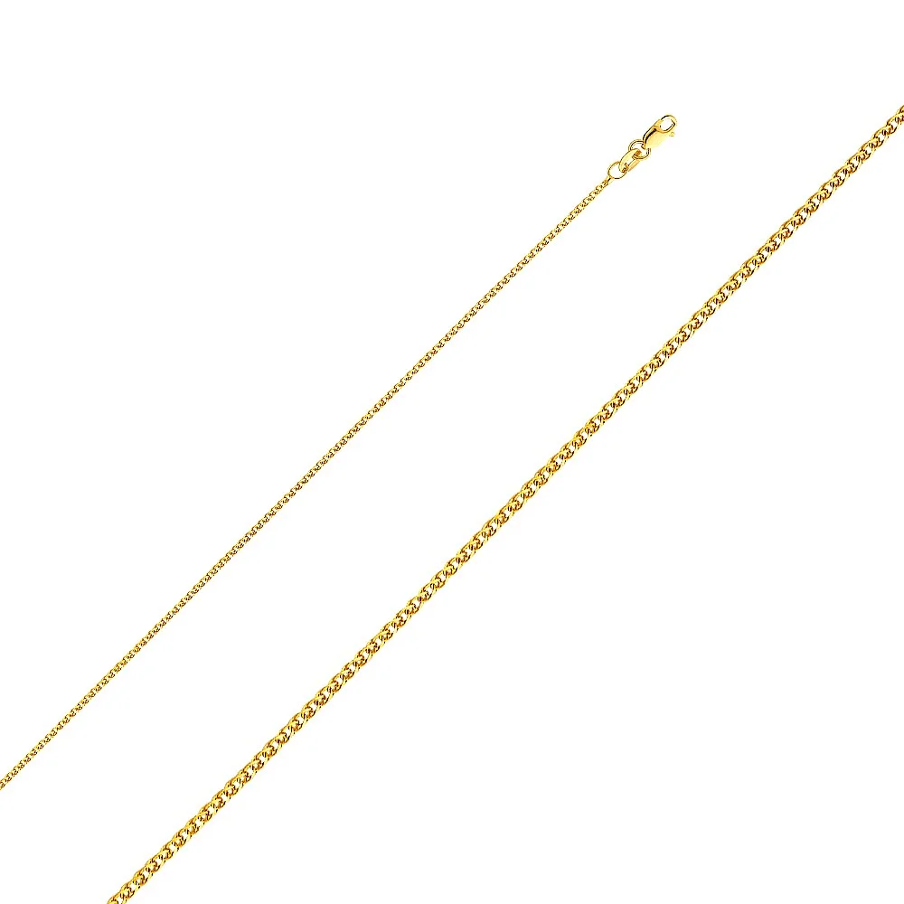 Precious Stars 14K Yellow Gold 1.2-mm Thin & Dainty Flat Open Wheat Chain