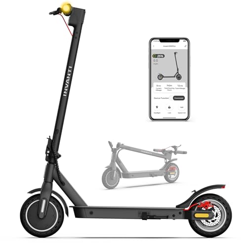 E30 Electric Scooter with Smart APP, 19.9 Miles Range & 18 MPH, 350W Motor, 8.5" Solid Tires, Rear Suspension and Turn Signals