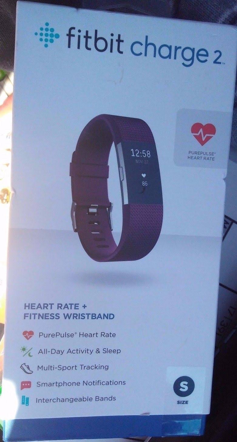 Fitbit Charge 2 Heart Rate + Fitness Wristband, Plum, Large