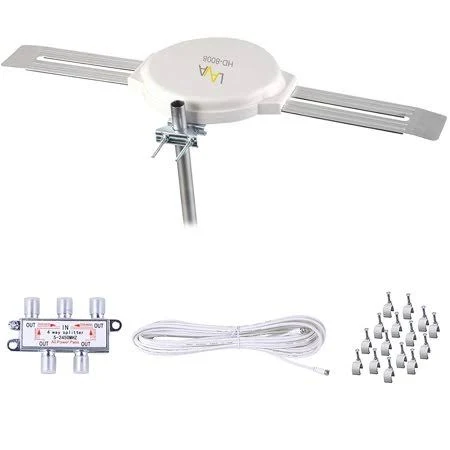 Lava HD-8008 Outdoor TV Antenna, Omnidirectional HDTV Antenna, 70 Miles Up to 150 Miles, Whole House Antenna, 40ft Cable, Lava 4