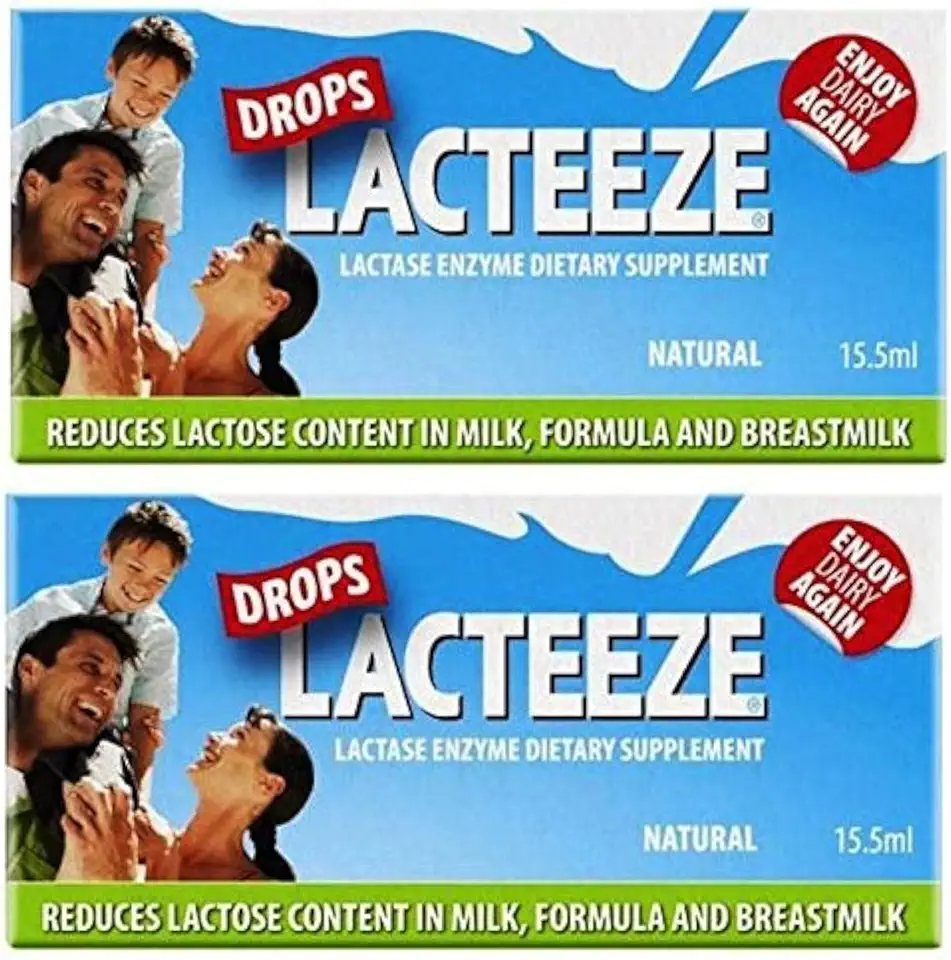 2 pack Lactase Enzyme Lacteeze Drops 15.5 ml Liquid - Kansas Nuitrition - HNZSDS