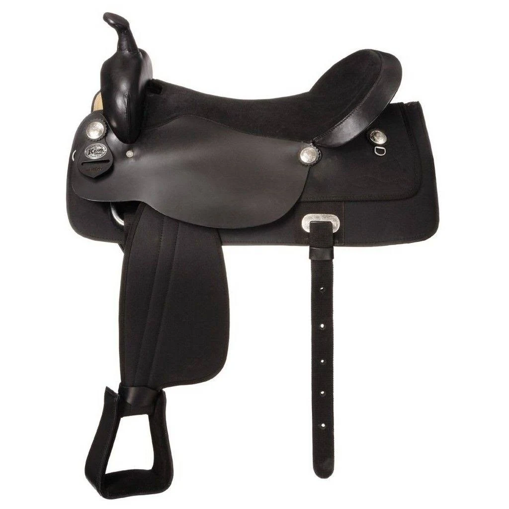 King Series Krypton Western Youth Saddle, Black