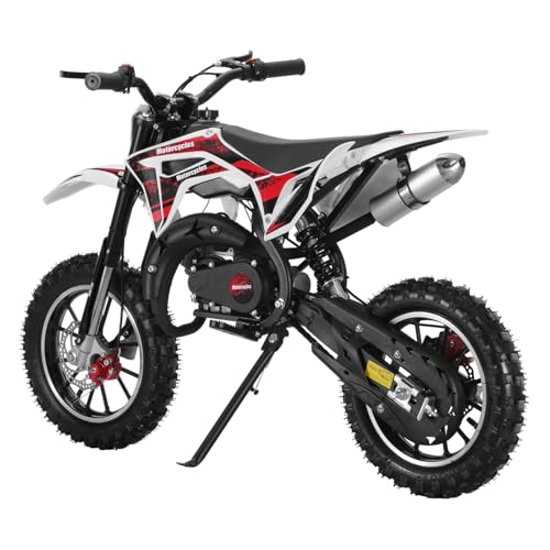 Kids Dirt Bike,50CC 2-Stroke Dirt Bike For Kids,Gas Powered Off-Road Mini Bike with Front & Rear Disc Brake