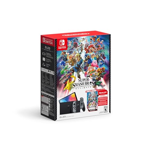 Nintendo Switch&trade; - OLED Model: Super Smash Bros.&trade; Ultimate Bundle (Full Game Download + 3 Mo. Nintendo Switch Online Membership Included)
