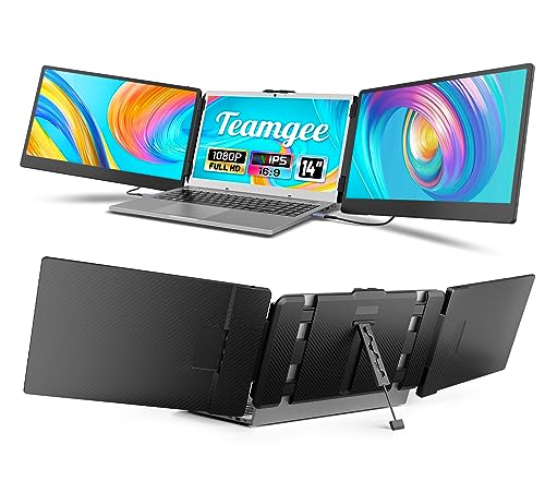 Teamgee Laptop Screen Extender, 12” Portable Monitor for Laptop FHD 1080P Glare-Free IPS Dual Screen, Works with Mac Windows Android Chrome Linux