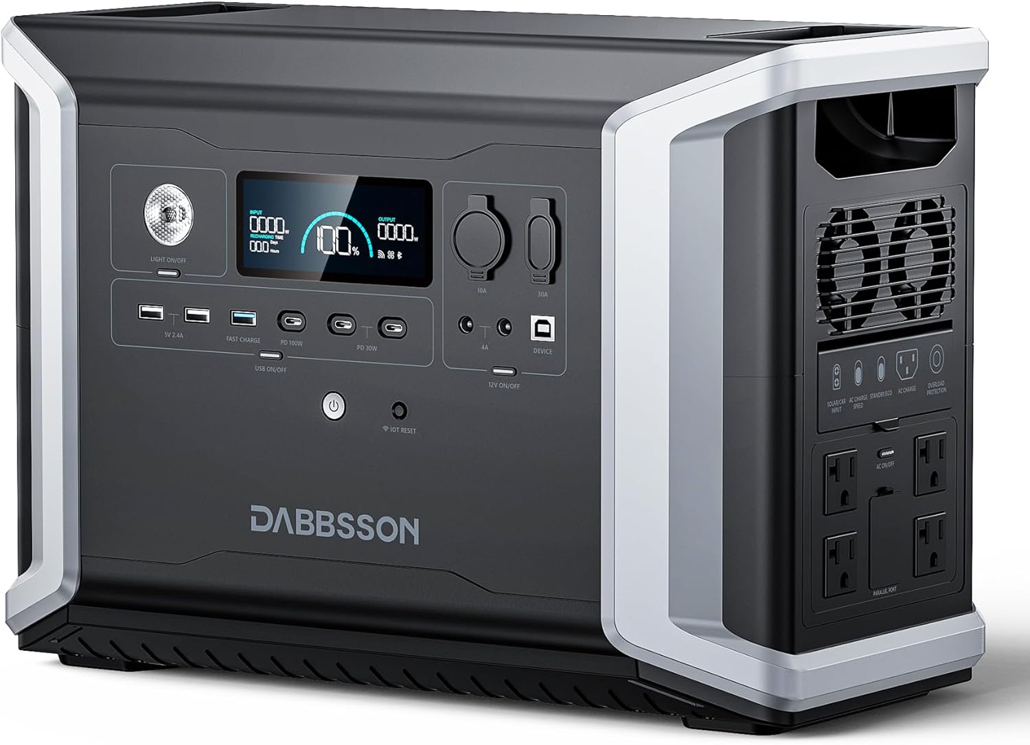 Dabbsson Portable Power Station DBS2300 Plus, Max 16660Wh, 4 × 2200W AC Outlets, Solar Generator for Camping, Home Backup, Emergency, RV