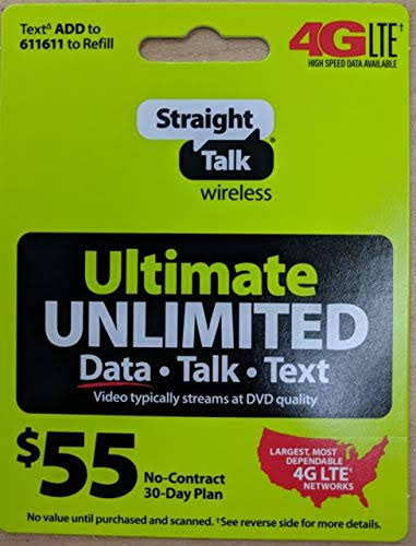 Straight Talk Wireless 30-Day Unlimited Plan Prepaid Phone Card