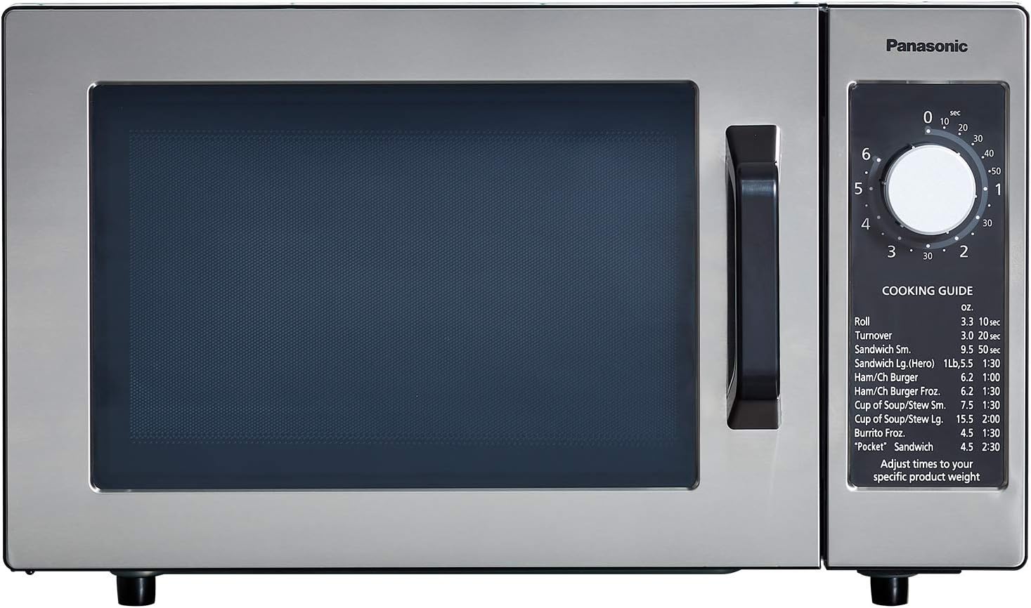 Panasonic NE-1025F Compact Light-Duty Countertop Commercial Microwave Oven with 6-Minute Electronic Dial Control Timer, Bottom Energy Feed, 1000W
