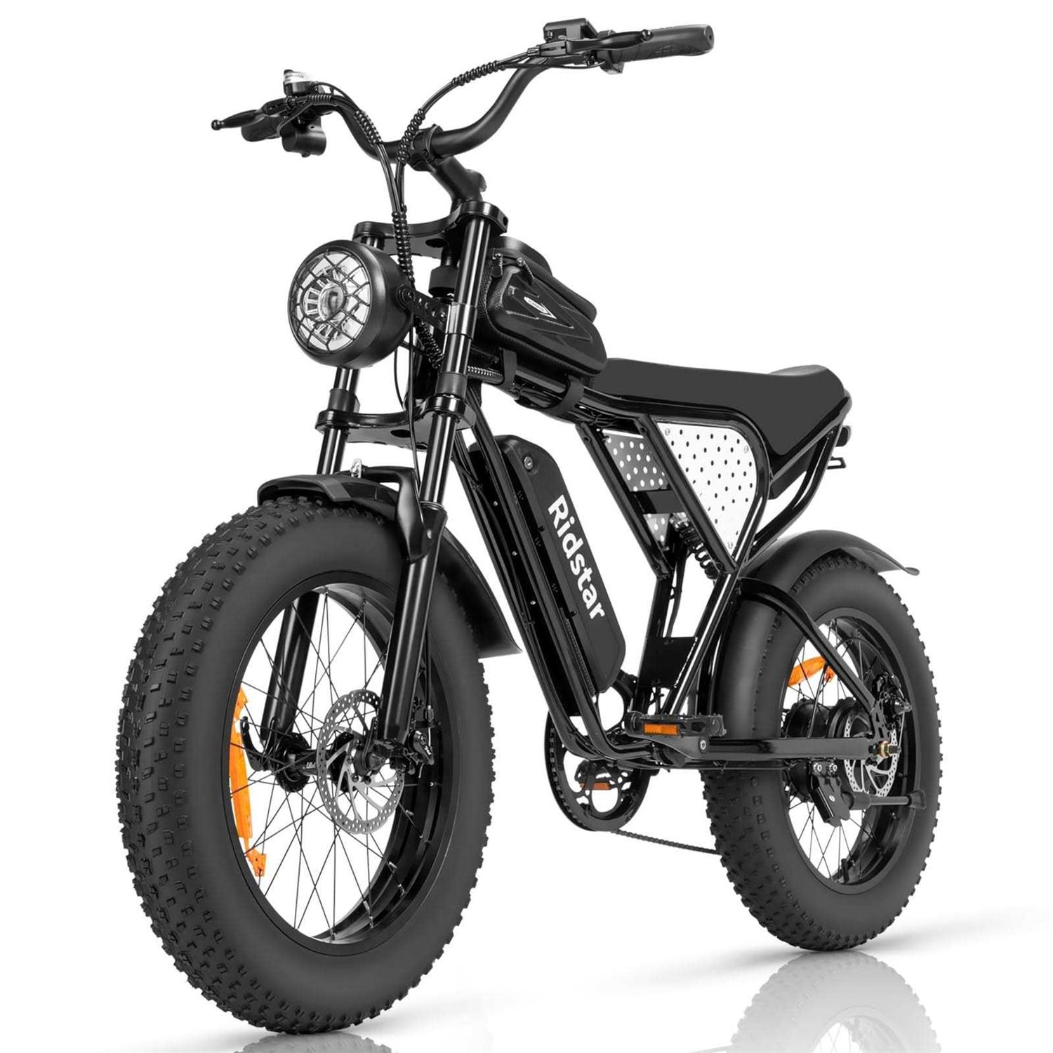 Ridstar Electric Motorcycles for Adults 1000W 13AH 25MPH Max 35Miles Ebike,20 Fat Tire Dirt Bike - Sports Supplies Online Store