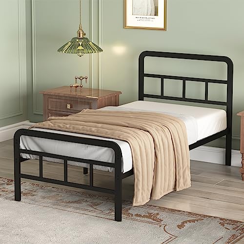 14 inch California King Bed Frames with Headboard and Footboard, Heavy Duty Metal Platform with Steel Slat Support, No Box Spring Needed