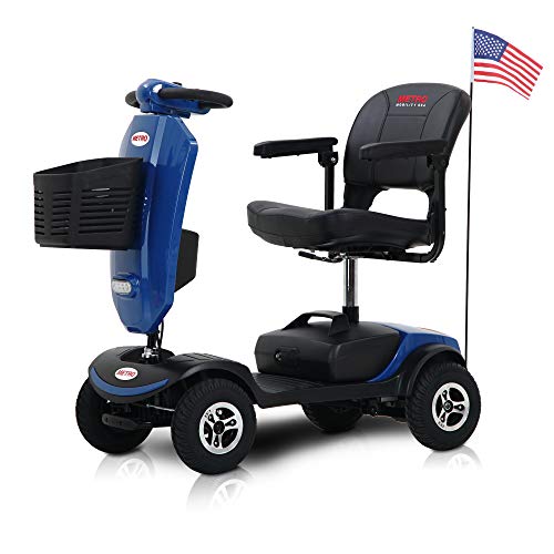 Outdoor Travel Folding Mobility Scooter for Seniors w/Windshield, Electric Medical Scooter for Adults with USB Charging Port