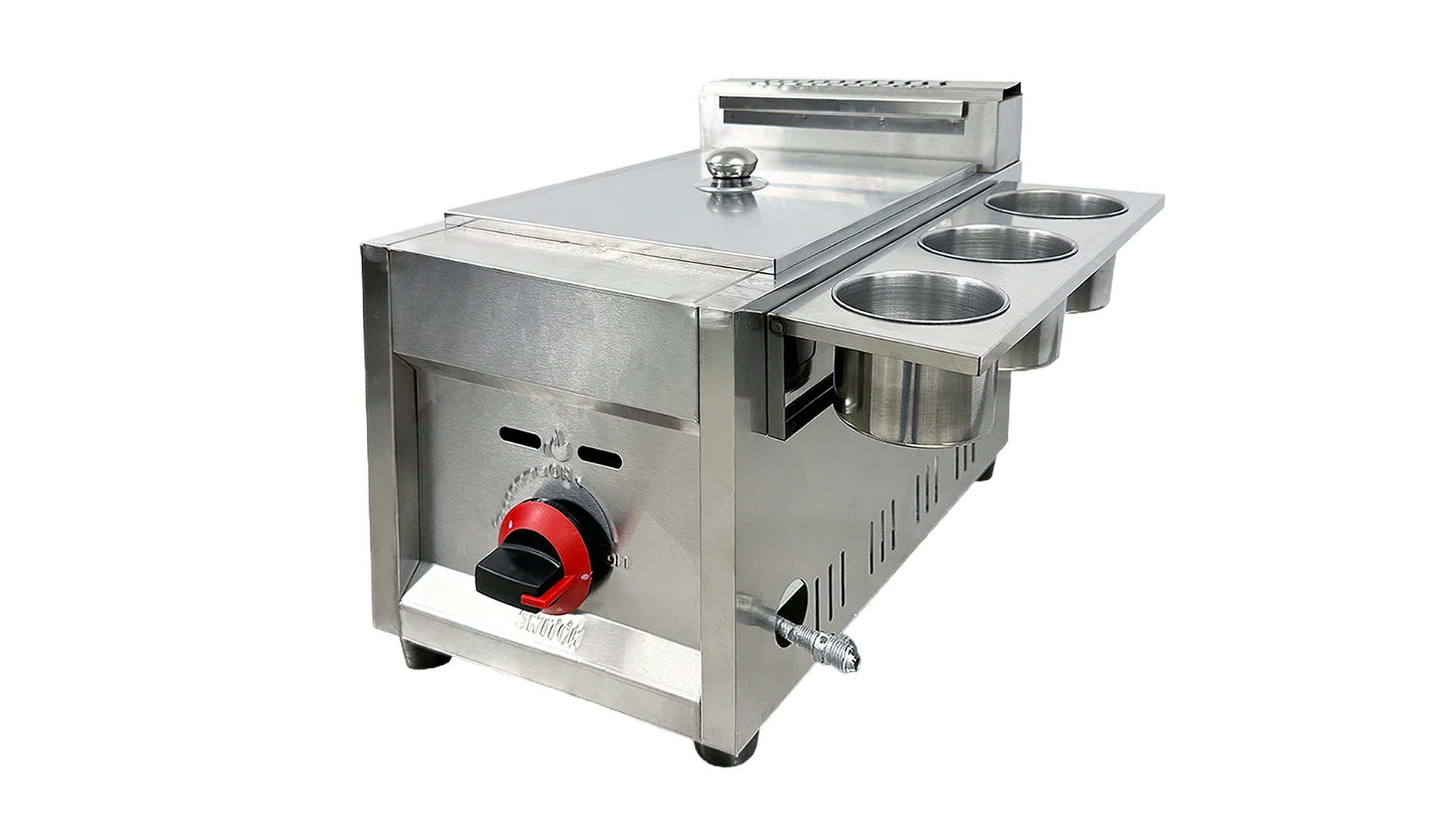 14 in. Outdoor Restaurant Countertop Gas Deep Fryer, 3.5 Gallon