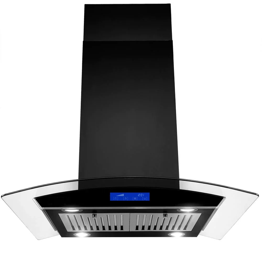 Tieasy Range Hood 36 inch Island Mount Range Hood 900 CFM Kitchen Digital Panel 3-Speed