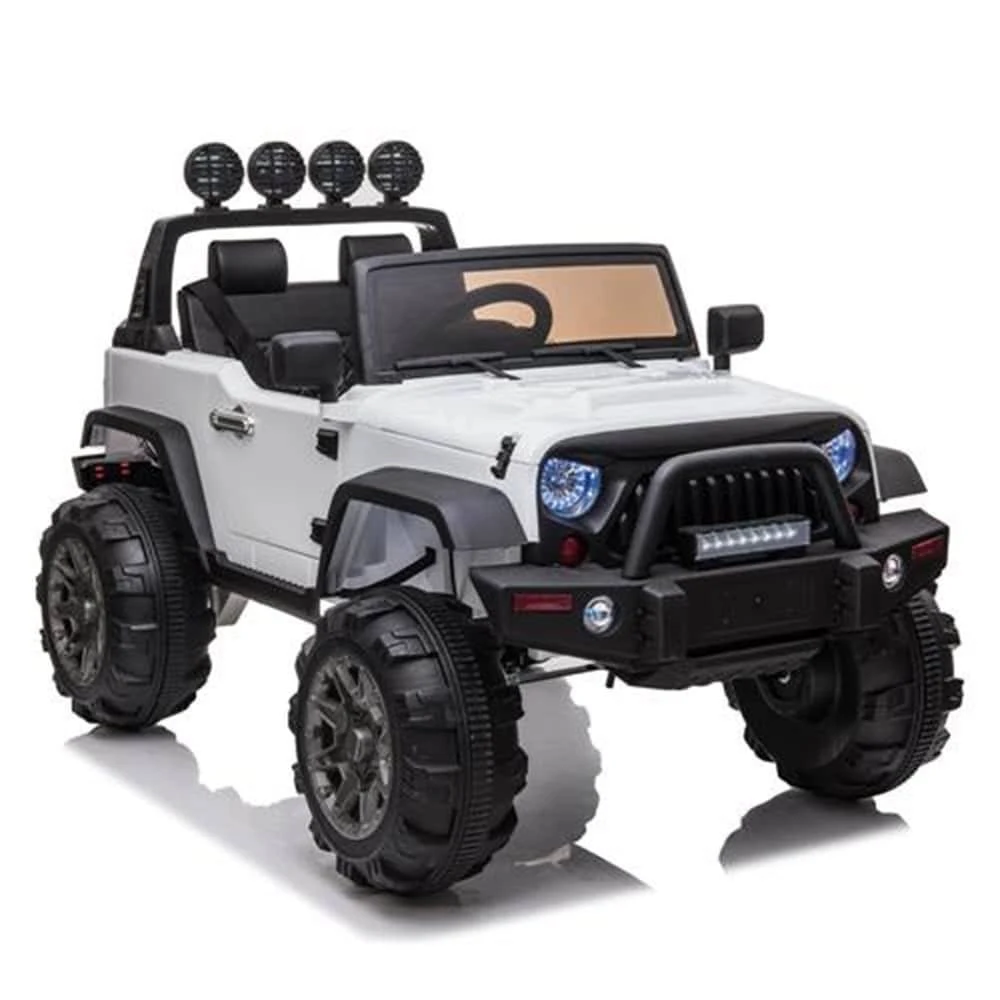 12V Kids Ride on Car SUV MP3 2.4Ghz Remote Control LED Lights (White)