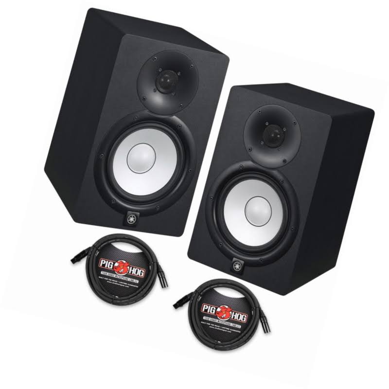 Yamaha HS7 2-Way Active Studio Monitor  with XLR Cables - Pair - Black