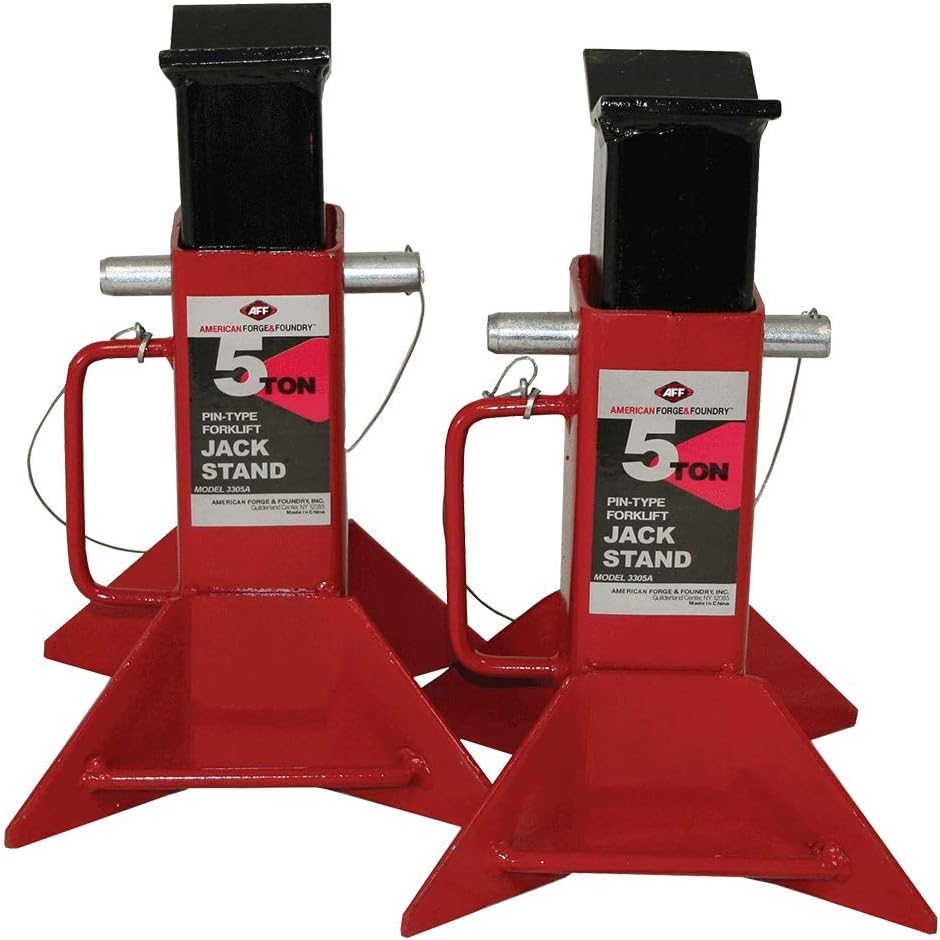 AFF Heavy Duty Pin Type Jack Stands, 5 Ton (10,000 Lbs) Capacity, 1 Pair, 3305A