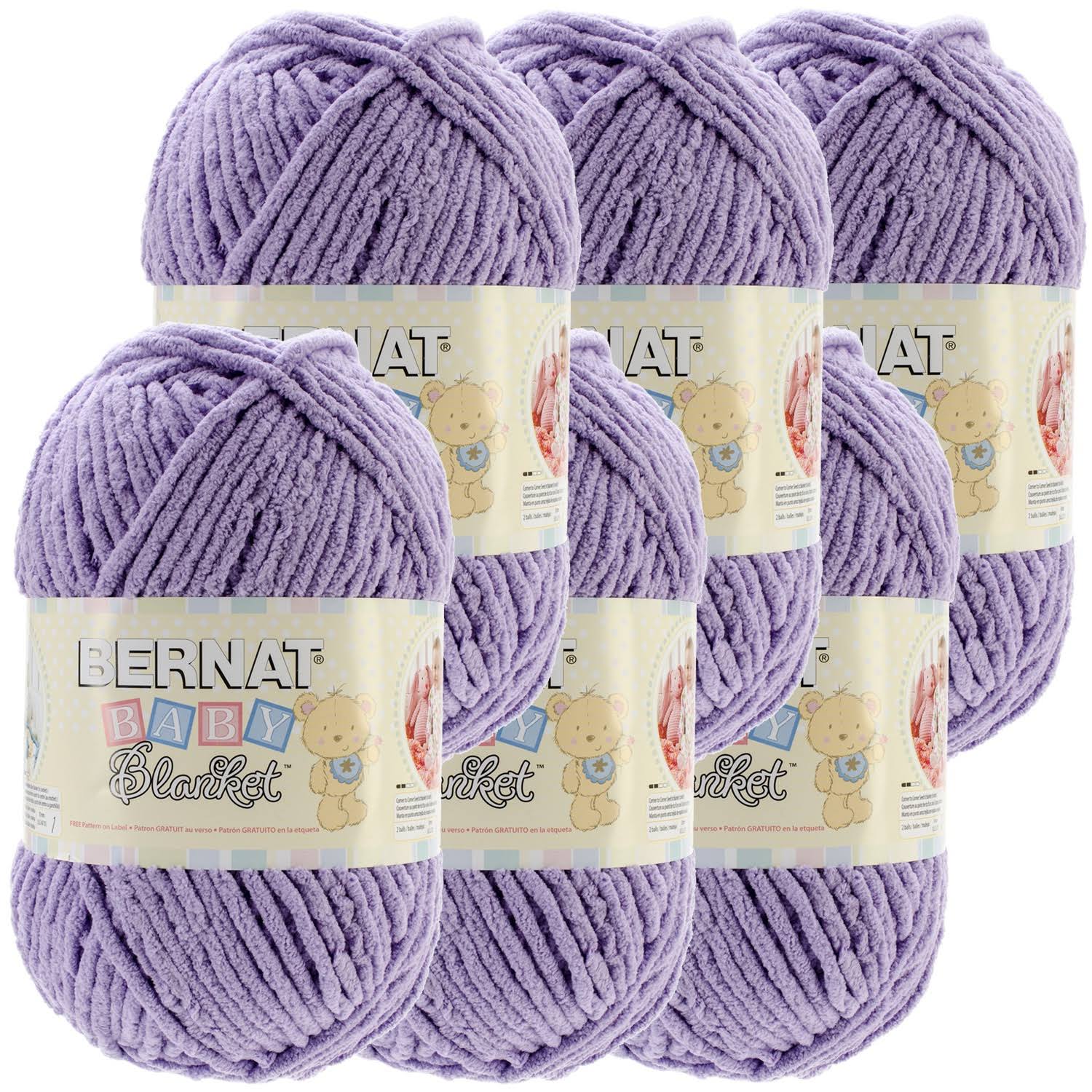 Bernat Baby Blanket Big Ball Yarn 6/Pk-Baby Lilac - Megean