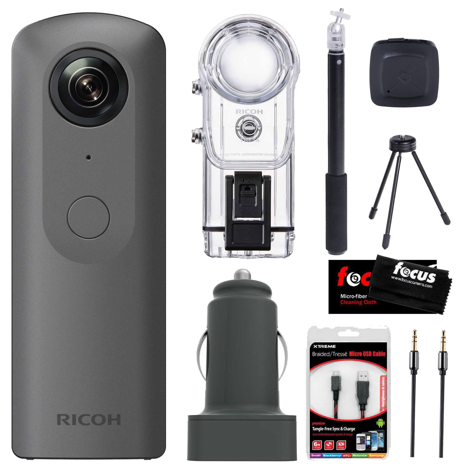 Ricoh Theta V 360 4K Spherical VR Camera w/ TW-1 Underwater Housing Kit