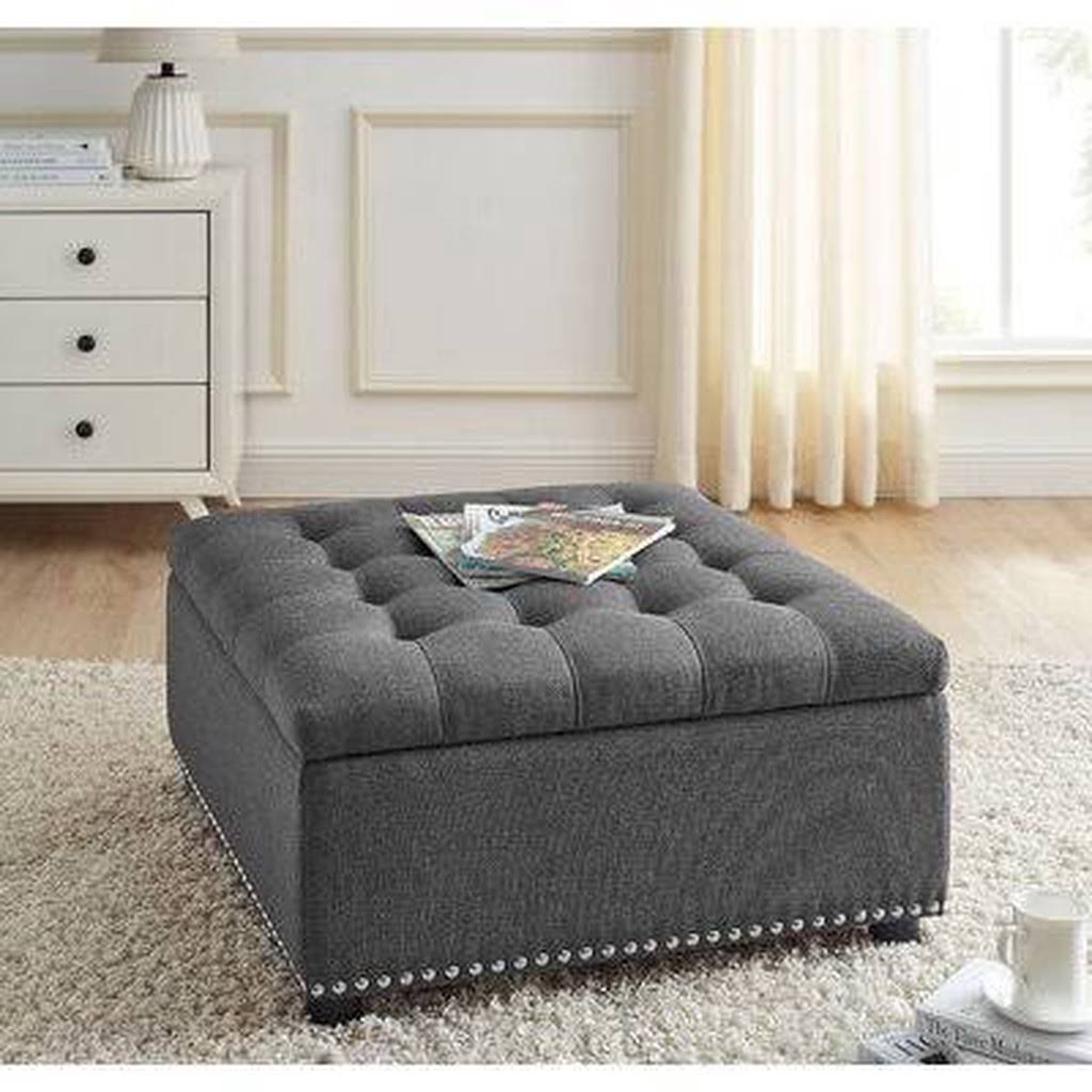 30'' Tufted Square Storage Ottoman Red Barrel Studio Fabric: Grey - Black - Megean